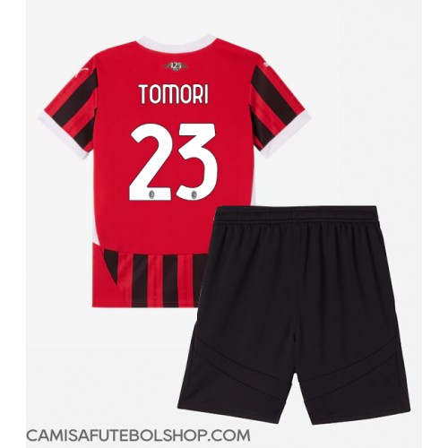 Camisa de time de futebol AC Milan Fikayo Tomori #23 Replicas 1º Equipamento Infantil 2024-25 Manga Curta (+ Calças curtas)